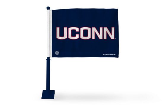 UConn Huskies Car Flag (Black Pole)