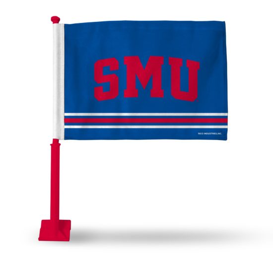 Southern Methodist Mustangs Car Flag (Red Pole)