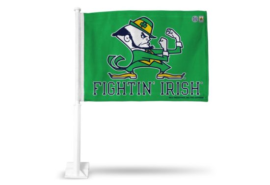 Notre Dame Kelly Green Car Flag