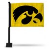 Iowa Hawkeyes Yellow Car Flag (Black Pole)