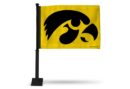 Iowa Hawkeyes Yellow Car Flag (Black Pole)