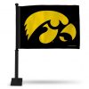 Iowa Hawkeyes Black Car Flag (Black Pole)