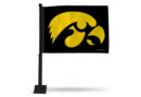 Iowa Hawkeyes Black Car Flag (Black Pole)