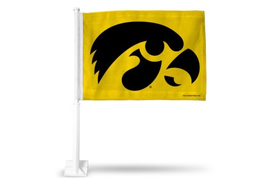 Iowa Hawkeyes Yellow Car Flag