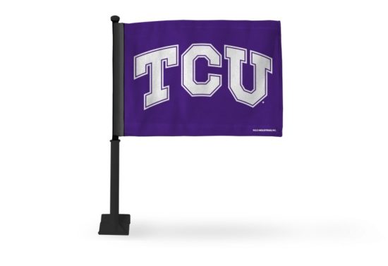 TCU Horned Frogs Car Flag (Black Pole)