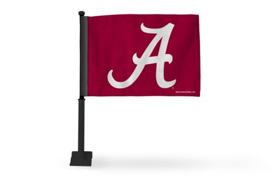 Alabama Crimson Tide Car Flag (Black Pole)