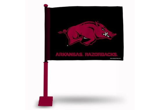 Arkansas Razorbacks Car Flag (Crimson Pole)