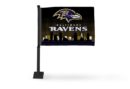 RAVENS CAR FLAG WITH COLORED POLE (BLACK POLE)