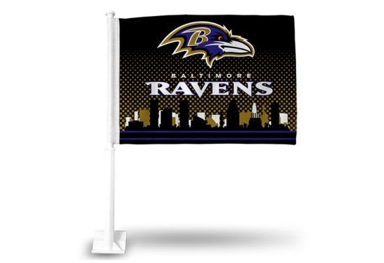 RAVENS FG CAR FLAG (WHITE POLE)