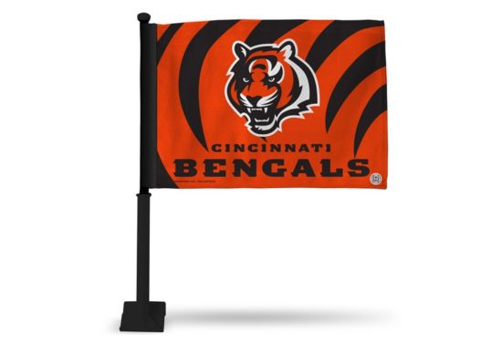 BENGALS CAR FLAG - BLACK POLE