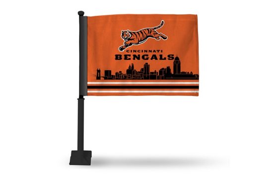 BENGALS CAR FLAG WITH COLORED POLE(BLACK POLE)