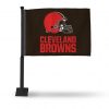 CLEVELAND BROWNS CAR FLAG WITH COLORED POLE (BLACK POLE)