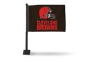 CLEVELAND BROWNS CAR FLAG WITH COLORED POLE (BLACK POLE)