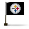 STEELERS "CICLE LOGO" CAR FLAG (BLACK POLE)