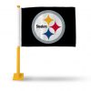 STEELERS CAR FLAG WITH COLORED POLE (GOLD POLE)