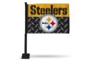 STEELERS CAR FLAG (BLACK POLE)