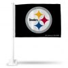 STEELERS CIRCLE LOGO ON BLACK CAR FLAG