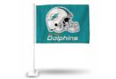 DOLPHINS HELMET CAR FLAG TEAL BACKGROUND