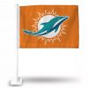 DOLPHINS LOGO ONLY CAR FLAG ORANGE BACKGROUND