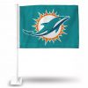 MIAMI DOLPHINS LOGO ONLY CAR FLAG TEAL BACKGROUND