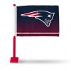 PATRIOTS CAR FLAG WITH COLORED POLE (RED POLE)