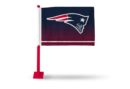 PATRIOTS CAR FLAG WITH COLORED POLE (RED POLE)