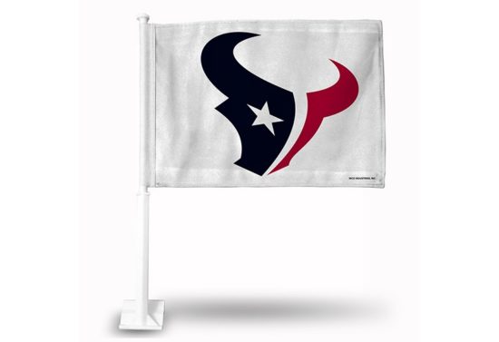 HOUSTON TEXANS WHITE BKG CAR FLAG