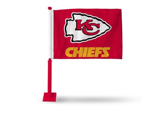 CHIEFS CAR FLAG WITH COLORED POLE (RED POLE)