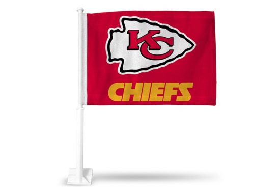 KANSAS CITY CHIEFS ARROWHEAD/WORDMARK RED CAR FLAG