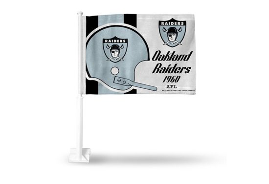 OAKLAND RAIDERS RETRO LOGO CAR FLAG