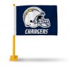 LOS ANGELES CHARGERS CAR FLAG WITH COLORED POLE (GOLD POLE)