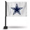 COWBOYS CAR FLAG (WHITE FLAG) (BLACK POLE)