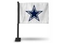 COWBOYS CAR FLAG (WHITE FLAG) (BLACK POLE)