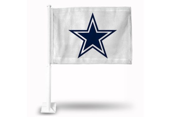 DALLAS COWBOYS WHITE CAR FLAG W/STAR