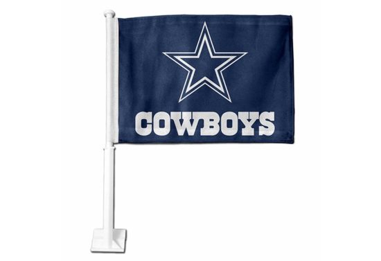 DALLAS COWBOYS NAVY WITH PRIMARY LOGO AND WORDMARK CAR FLAG