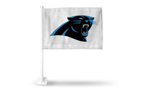 CAROLINA PANTHERS WHITE CAR FLAG