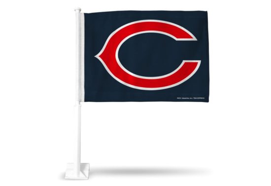 Chicago Bears Car Flag on White Pole