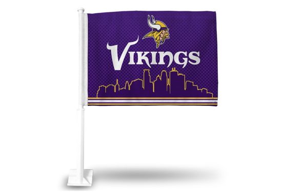 VIKINGS FG CAR FLAG (WHITE POLE)