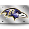 Baltimore Ravens Laser Cut Auto Tag (Silver)