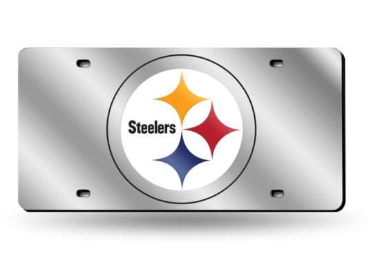 Pittsburgh Steelers Laser Cut Auto Tag (Silver)