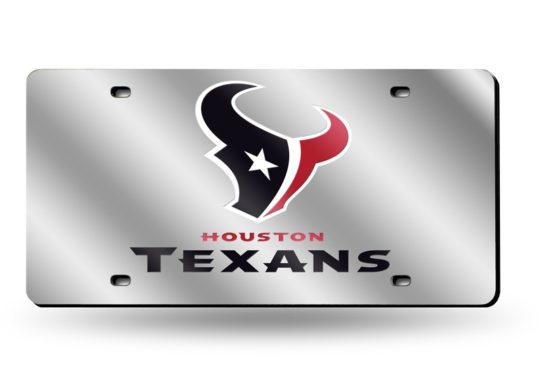 Houston Texans Laser Cut Auto Tag (Silver)