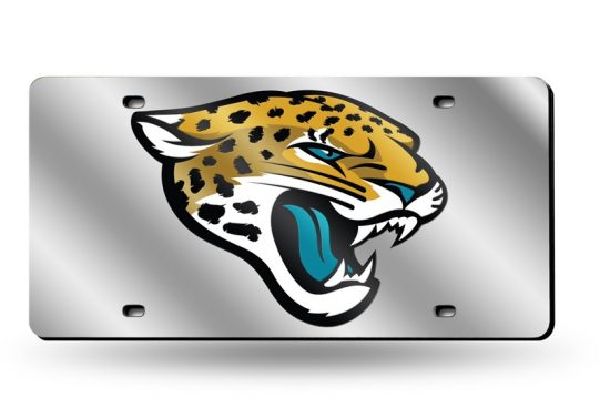 Jacksonville Jaguars Laser Cut Auto Tag (Silver)