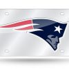 New England Patriots Laser Cut Auto Tag (Silver)