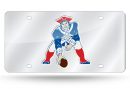 New England Patriots Laser Cut Auto Tag (Silver)