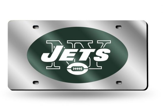 New York Jets Laser Cut Auto Tag (Silver)