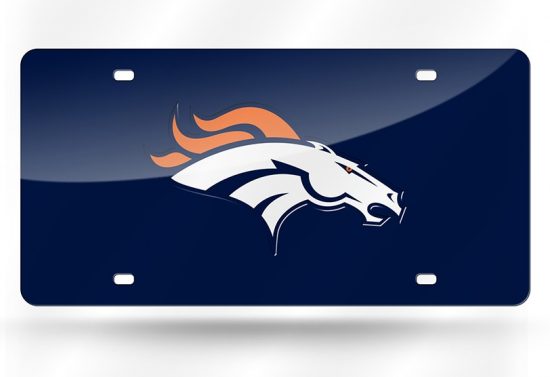 Denver Broncos Laser Cut Auto Tag (Navy)