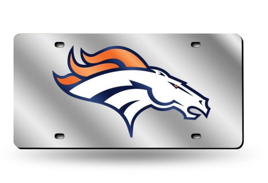 Denver Broncos Laser Cut Auto Tag (Silver)