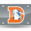 Denver Broncos Laser Cut Auto Tag (Silver)