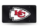 Kansas City Chiefs Laser Cut Auto Tag (Black)