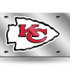 Kansas City Chiefs Laser Cut Auto Tag (Silver)